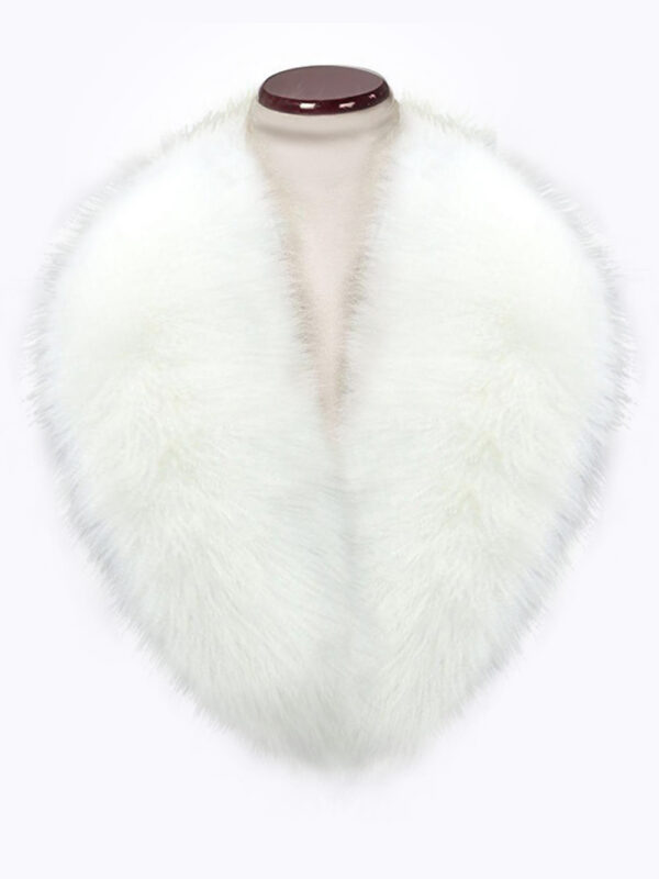 Snow white amazing warm real fox fur collar