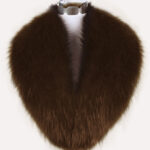 Soft and silky real fox fur collar in rich coffee