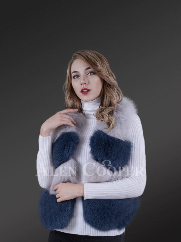 Super stylish and real warm real arctic fox fur winter vest for women New
