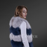 Super stylish and real warm real arctic fox fur winter vest for women New Back side view