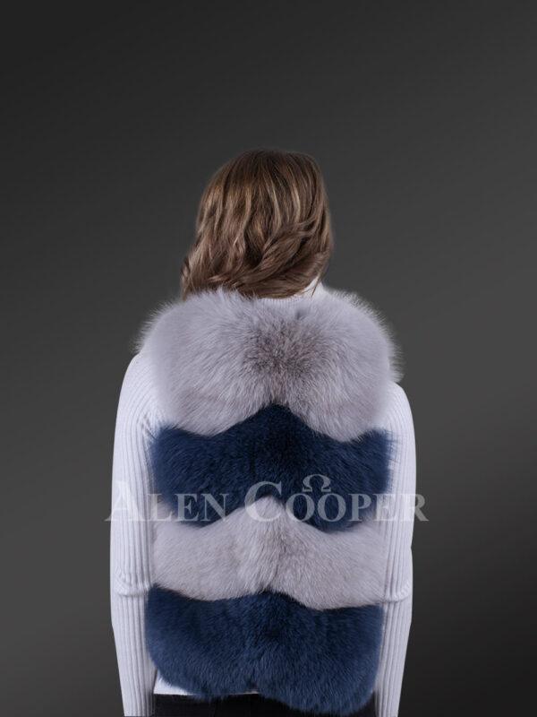 Super stylish and real warm real arctic fox fur winter vest for women New Backside view