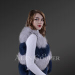 Super stylish and real warm real arctic fox fur winter vest for women New side view