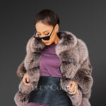 Women’s real warm 5 rows paragraph fox fur winter coat New view