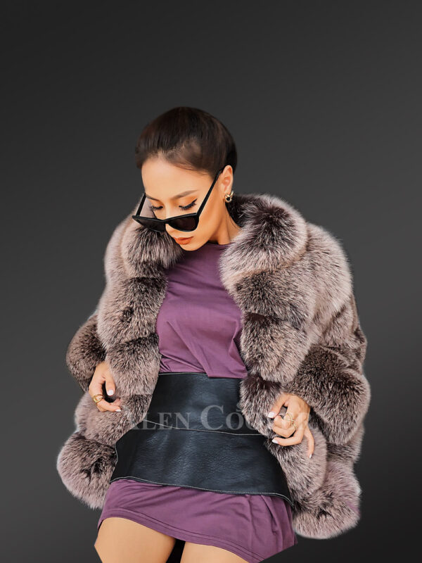 Women’s real warm 5 rows paragraph fox fur winter coat New view