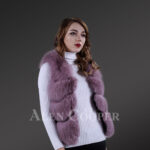 Women’s short paragraph fur vest with supreme warmth and comfort New side view