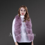Women’s short paragraph fur vest with supreme warmth and comfort New sideview
