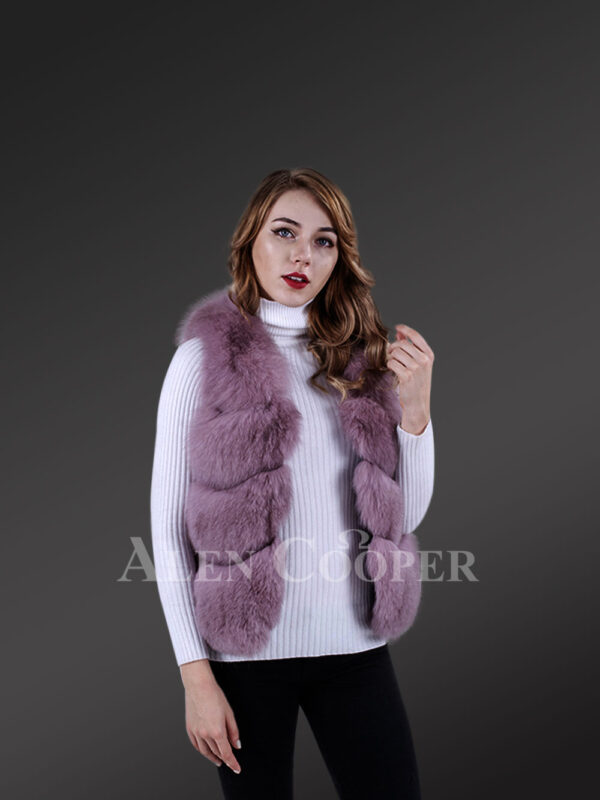 Women’s short paragraph fur vest with supreme warmth nd comfort New