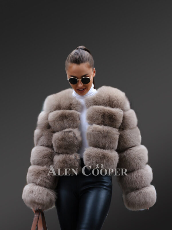 Women’s short paragraph real fox fur super warm winter coat new