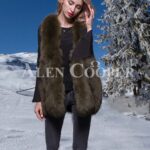 Women’s super stylish and unique real fox fur winter vest in rich view
