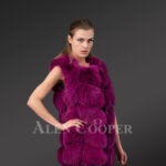Women’s super warm and stylish real fox fur paragraph winter coat new