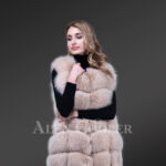 Women’s trendy sleeveless real fox fur soft winter vest new