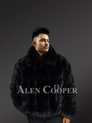 Men S Fur Jacket Leather Coat Alen Cooper Fur Jacket Men S Leather Coat, Black Fox Fur Hooded Coat Mens