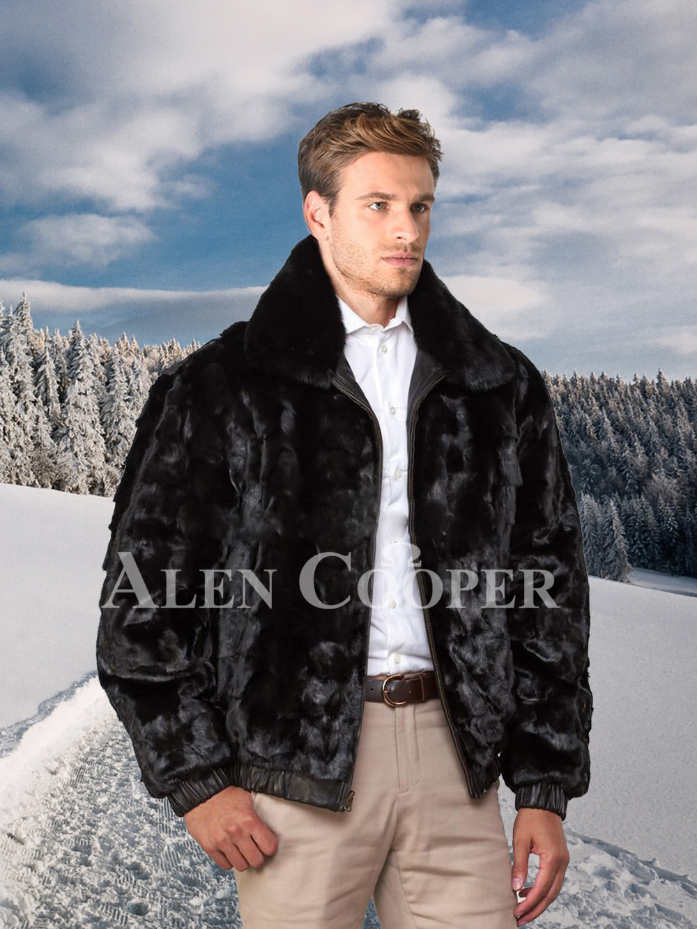 fur bomber jacket mens