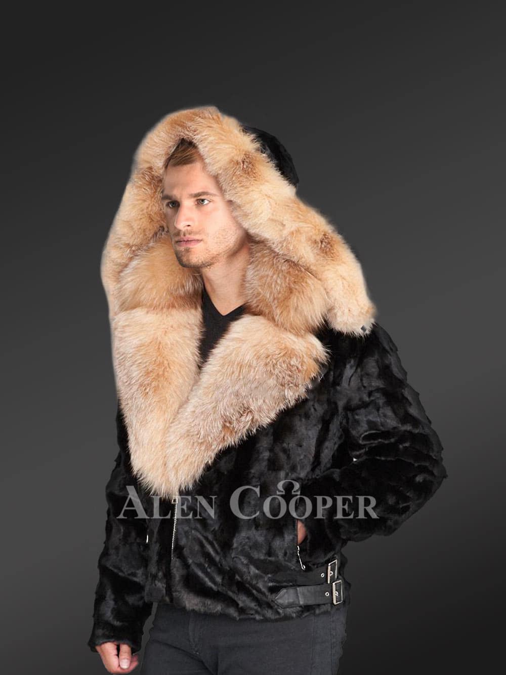black fur winter jacket