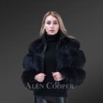 Super soft and incredibly warm coal black real fox fur short winter coat for women new