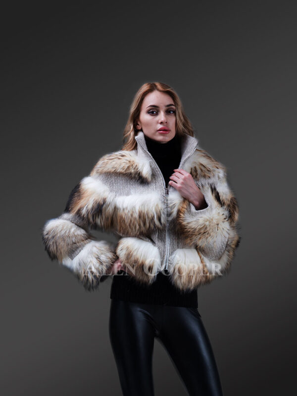 Super soft and incredibly warm coal black real fox fur short winter coat for womens new views