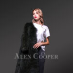 Super stylish long real fox fur black winter coat for women newviews
