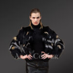 Women colorful real fox fur super stylish and warm short winter coat new