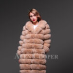 Women super long and incredibly warm and breathable real fox fur paragraph winter coat new