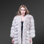 Women super stylish real fox fur paragraph winter coat with supreme warmth new