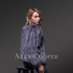 Women’s Real Silver Fox Fur Casual Short Winter Coat With Supreme Warmth new view side