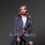 Women’s Real Silver Fox Fur Casual Short Winter Coat With Supreme Warmth newview
