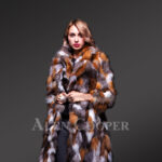 Women’s iconic multi-color real fox fur long winter coat New views