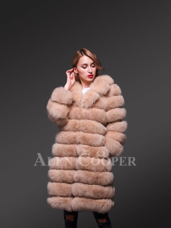Women’s super long and incredibly warm and breathable real fox fur paragraph winter coat new
