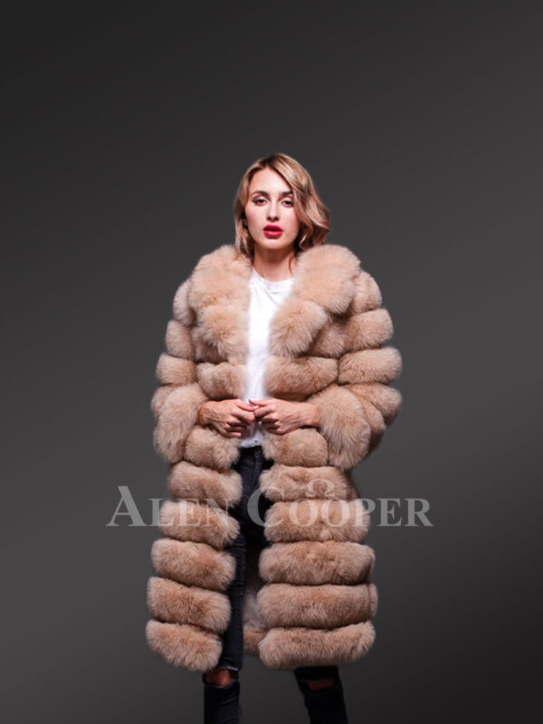 Women’s super long and incredibly warm and breathable real fox fur paragraph winter coat newviews