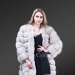Women’s super stylish real fox fur paragraph winter coat with supreme warmth new