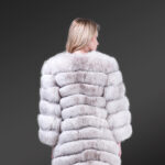 Women’s super stylish real fox fur paragraph winter coat with supreme warmth new back side view