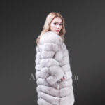 Women’s super stylish real fox fur paragraph winter coat with supreme warmth new side view