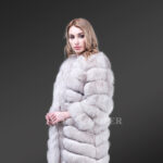 Women’s super stylish real fox fur paragraph winter coat with supreme warmth new views