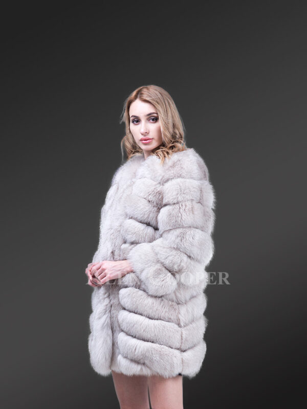Women’s super stylish real fox fur paragraph winter coat with supreme warmth new views