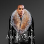 New All-occasion Detachable Scandinavian crystal fox fur Biker Jackets for men