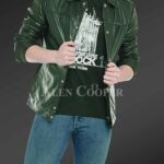 New Soft and comfortable Olive real leather jacket for men