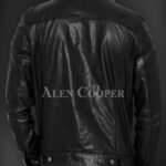 New Soft yet sturdy reasonable leather jacket for men back side view