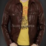 New Soft yet sturdy reasonable leather jacket for men in coffee