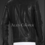 New Sturdy Yet Soft Winter Leather Jacket for Men back side view