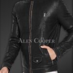 New Sturdy Yet Soft Winter Leather Jacket for Men sideview