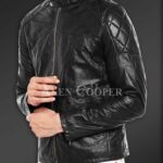 New Super Soft Slim Fit Quilted Real Leather Jacket for Men side view