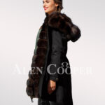 Exotic Arctic fox fur black parka convertibles to bring out the fairy in you view side view
