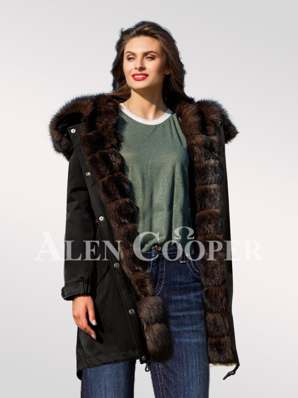 Exotic Arctic fox fur black parka convertibles to bring out the fairy in you views
