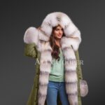 Fascinating variety of Blue frost fox fur green parka convertibles for women