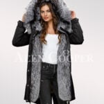 More aristocratic and graceful with ladies’ Scandinavian silver fox fur hybrid black parka convertibles