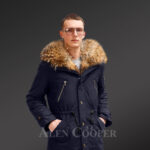 Finn raccoon fur hybrid navy parka convertibles for charming and carefree men new view
