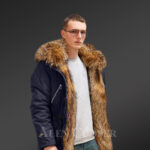 Finn raccoon fur hybrid navy parka convertibles for charming and carefree men new views
