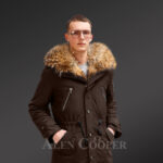More stylish and elegant with Finn raccoon fur hybrid coffee parka convertibles for men new view
