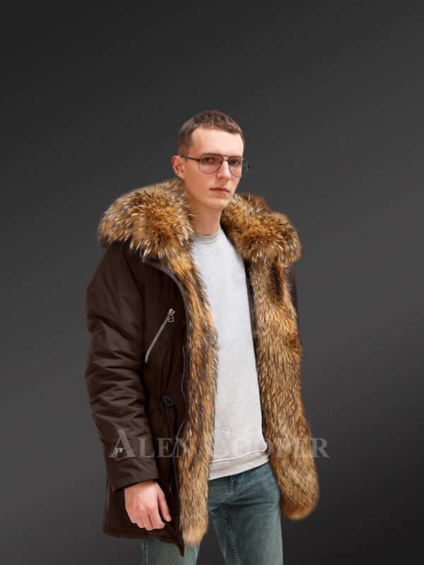 More stylish and elegant with Finn raccoon fur hybrid coffee parka convertibles for men new views