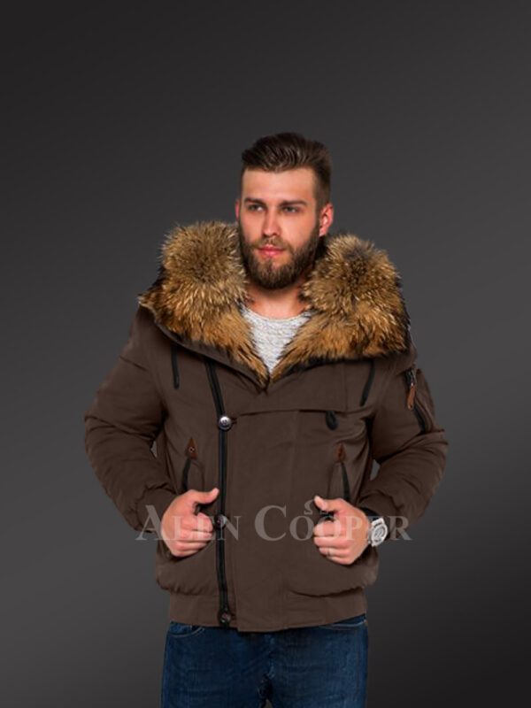 Outstanding hybrid coffee Finn raccoon fur parka to make men look trendier and elegant New views